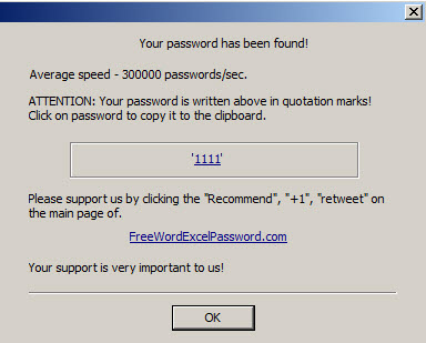 excel password recovery freeware